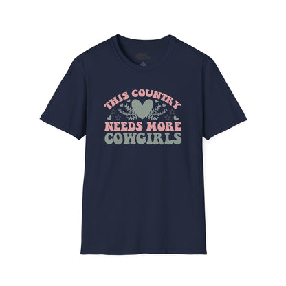 this country needs more cowgirls t-shirt navy t-shirt cowgirl gift idea
