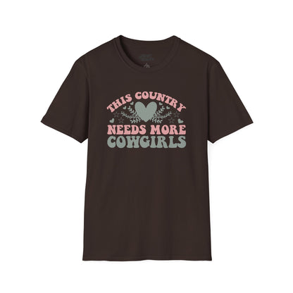 this country needs more cowgirls t-shirt dark chocolate t-shirt cowgirl gift idea