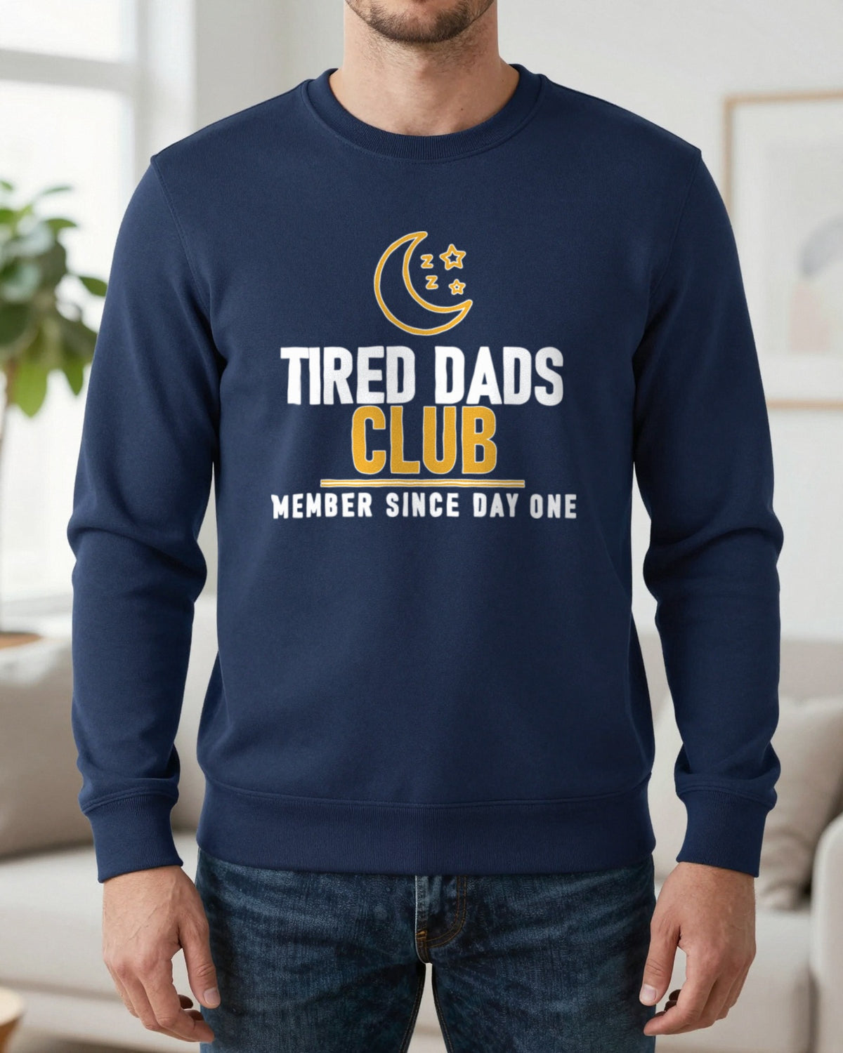 Tired Dads Club Funny Dad T-Shirt & Sweatshirt worn