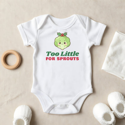 Too Little For Sprouts baby grow laid flat