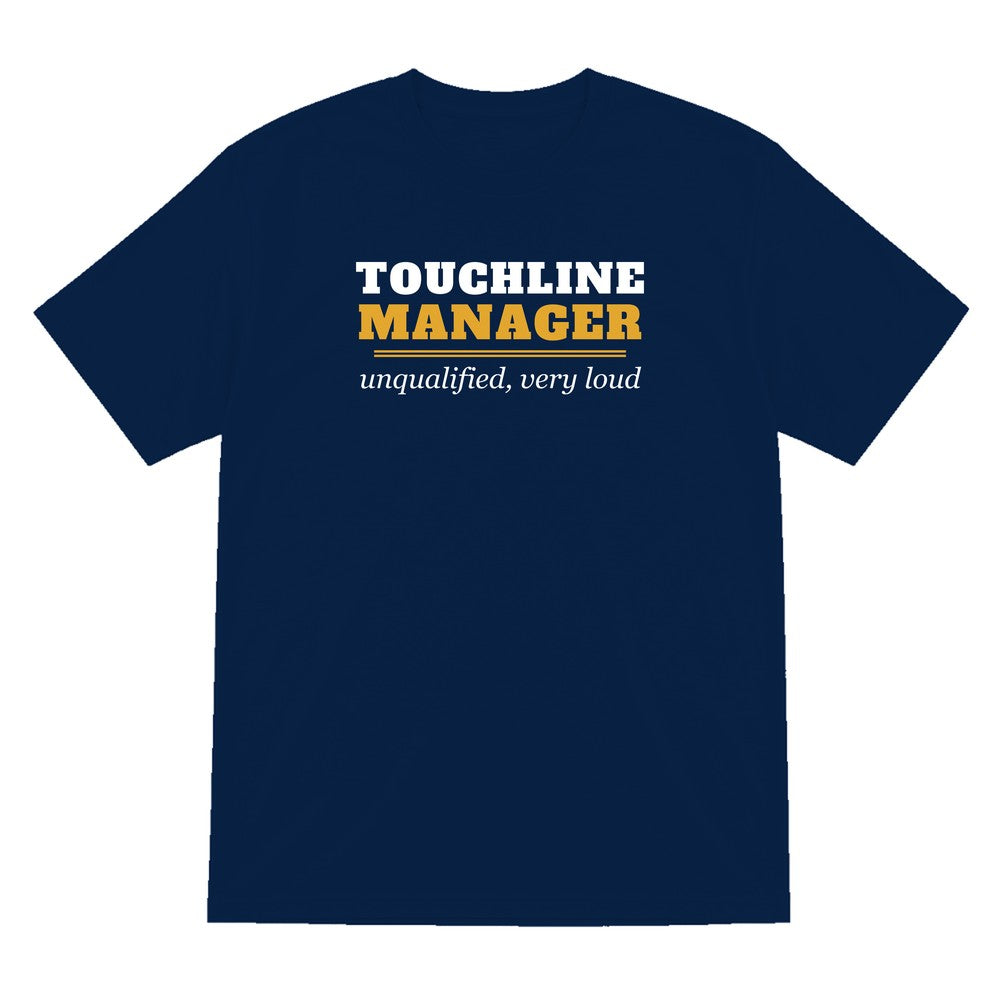 Touchline Manager Unqualified Very Loud Funny Football Coach T-Shirt & Sweatshirt T-Shirt in Navy