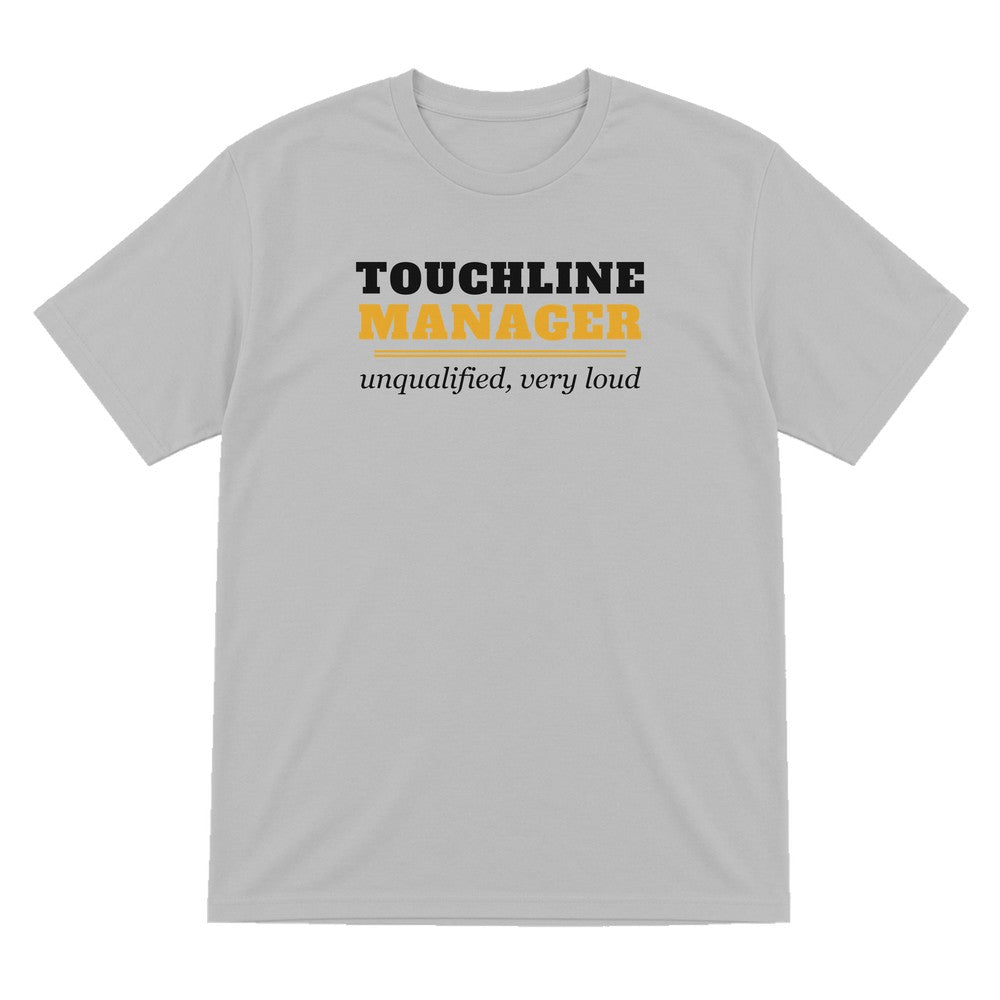 Touchline Manager Unqualified Very Loud Funny Football Coach T-Shirt & Sweatshirt T-Shirt in Sport Grey