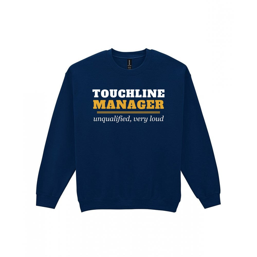 Touchline Manager Unqualified Very Loud Funny Football Coach T-Shirt & Sweatshirt Sweatshirt in Navy