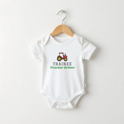 Trainee Tractor Driver funny baby grow