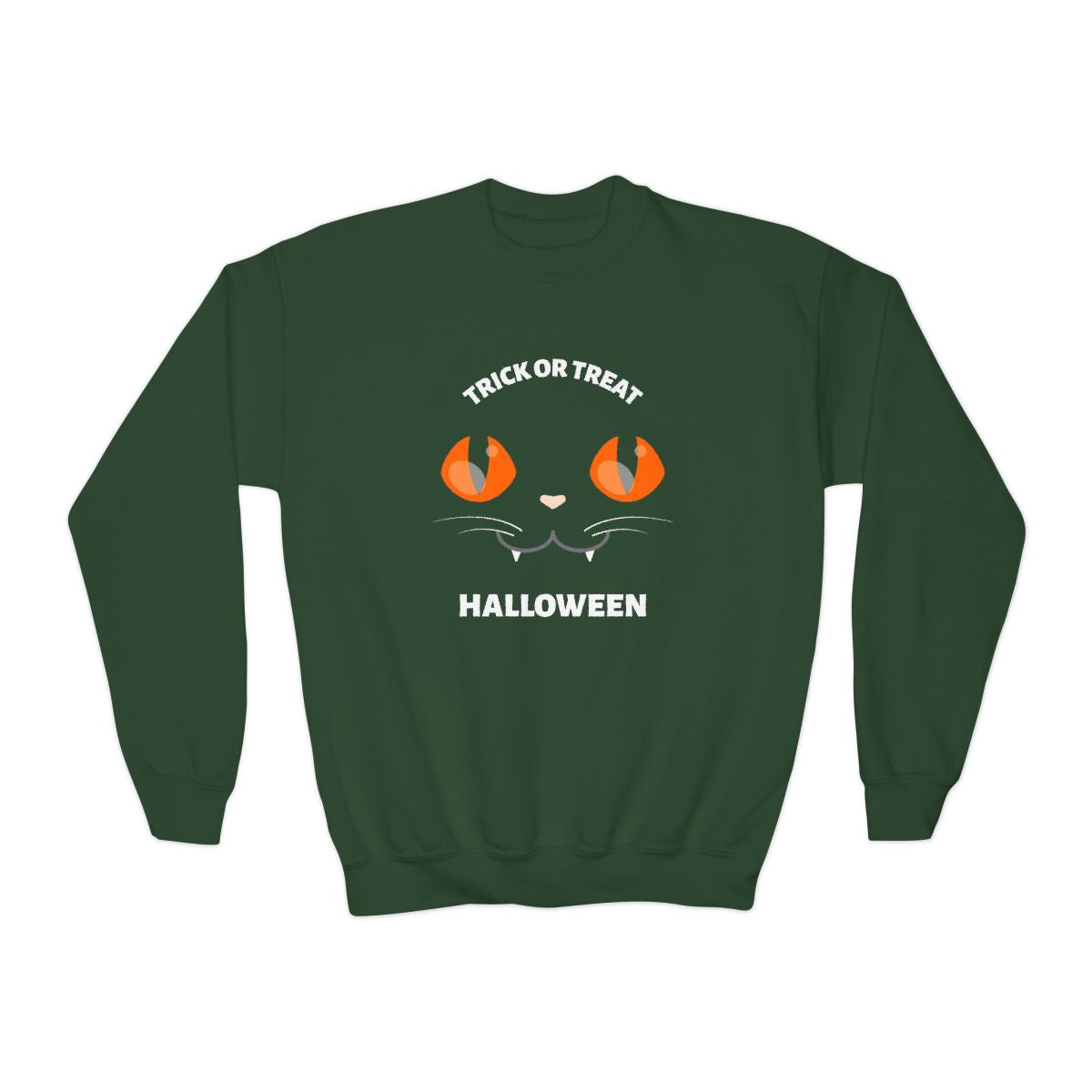 Trick Or Treat Black Cat Kids Halloween Sweatshirt - funny t-shirt by Cheeky Business