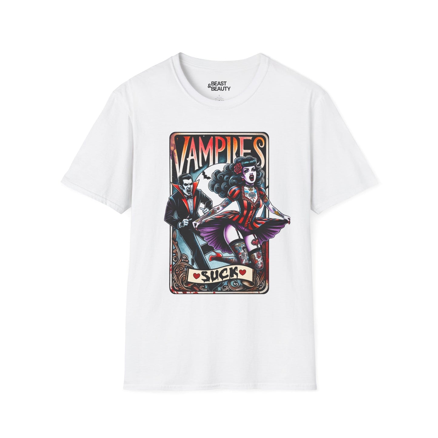 vampires suck gothic tarot t-shirt t-shirt front product image
