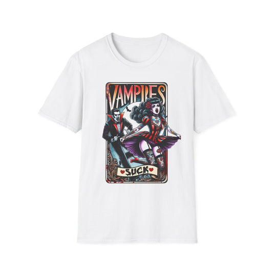 Vampires Suck Gothic Tarot T-Shirt - funny t-shirt by Cheeky Business