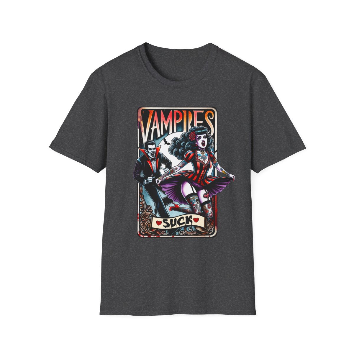 Vampires Suck Gothic Tarot T-Shirt - funny t-shirt by Cheeky Business
