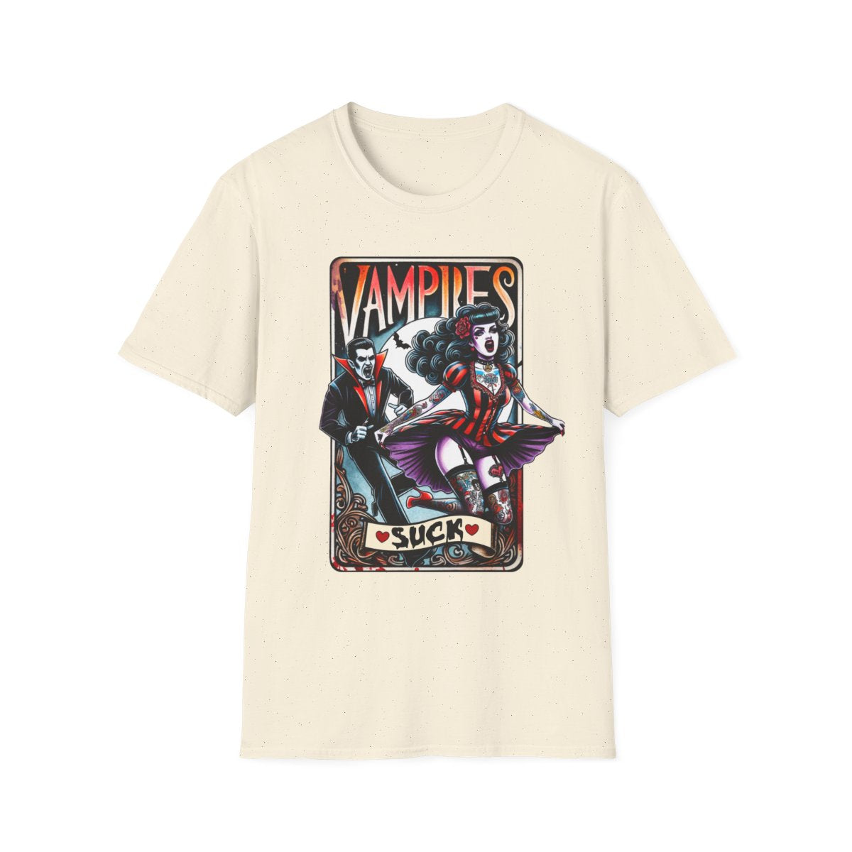 Vampires Suck Gothic Tarot T-Shirt - funny t-shirt by Cheeky Business