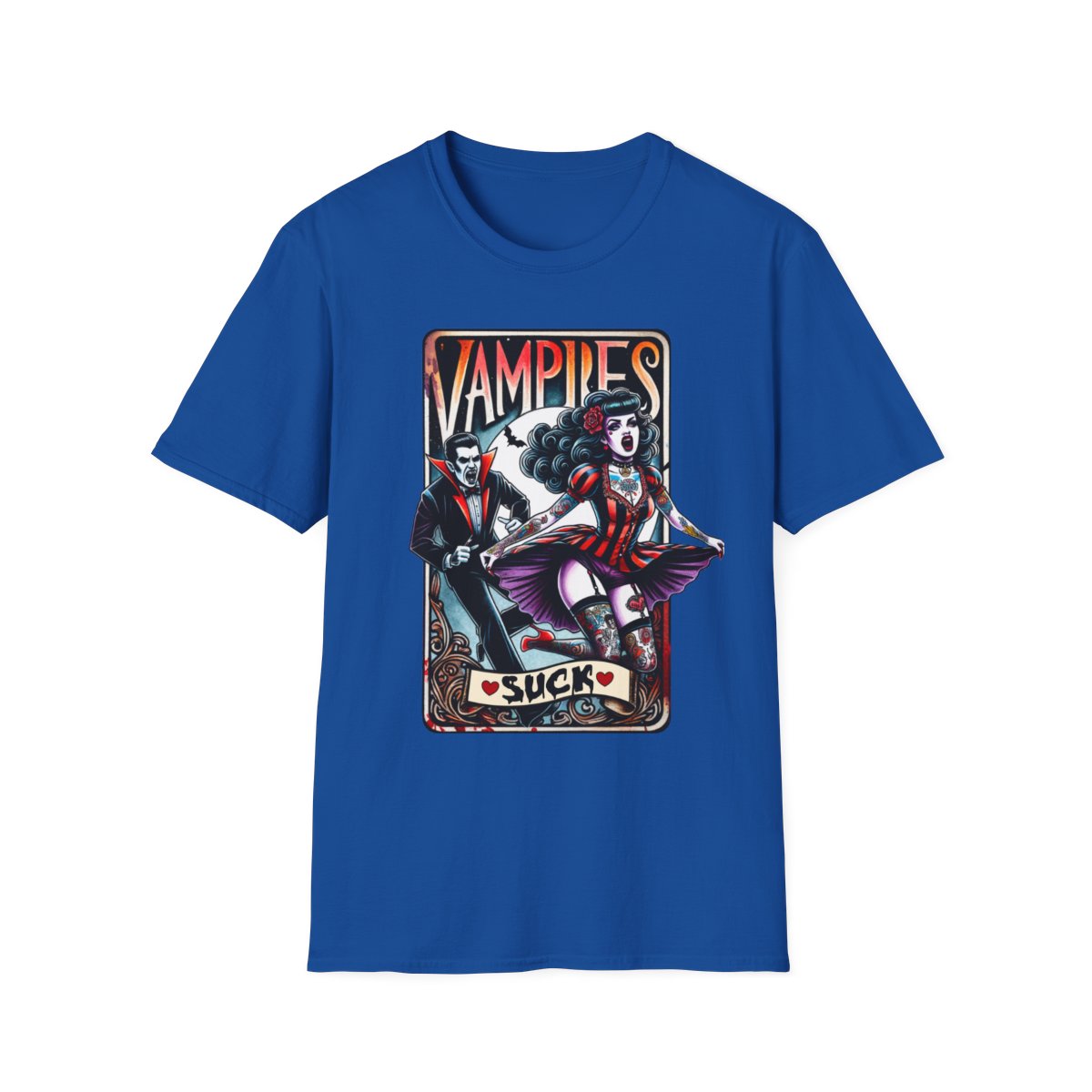 Vampires Suck Gothic Tarot T-Shirt - funny t-shirt by Cheeky Business