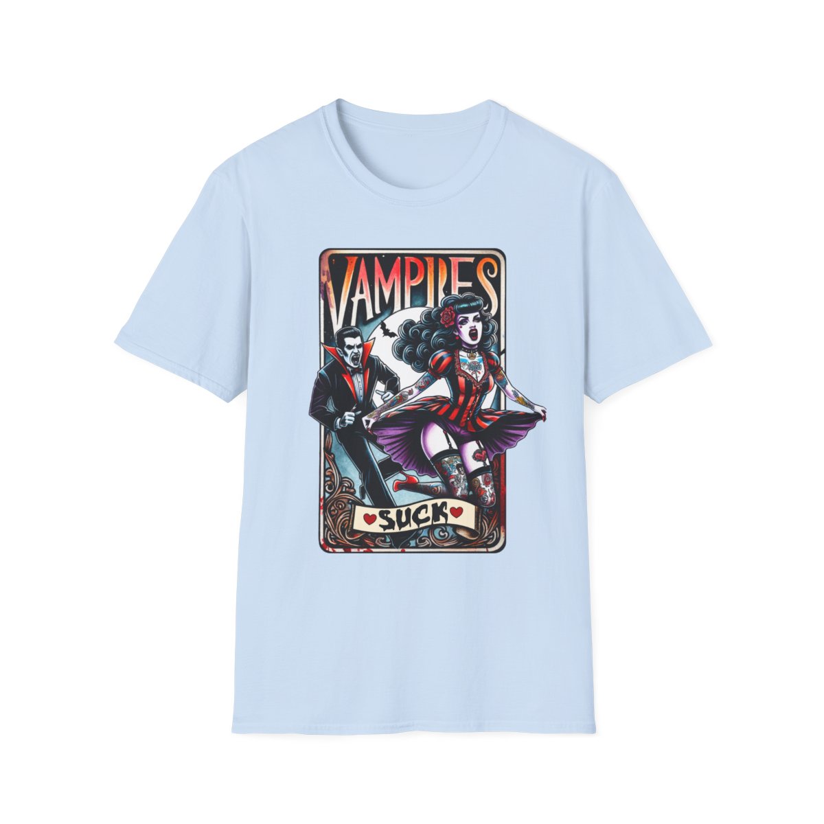 Vampires Suck Gothic Tarot T-Shirt - funny t-shirt by Cheeky Business