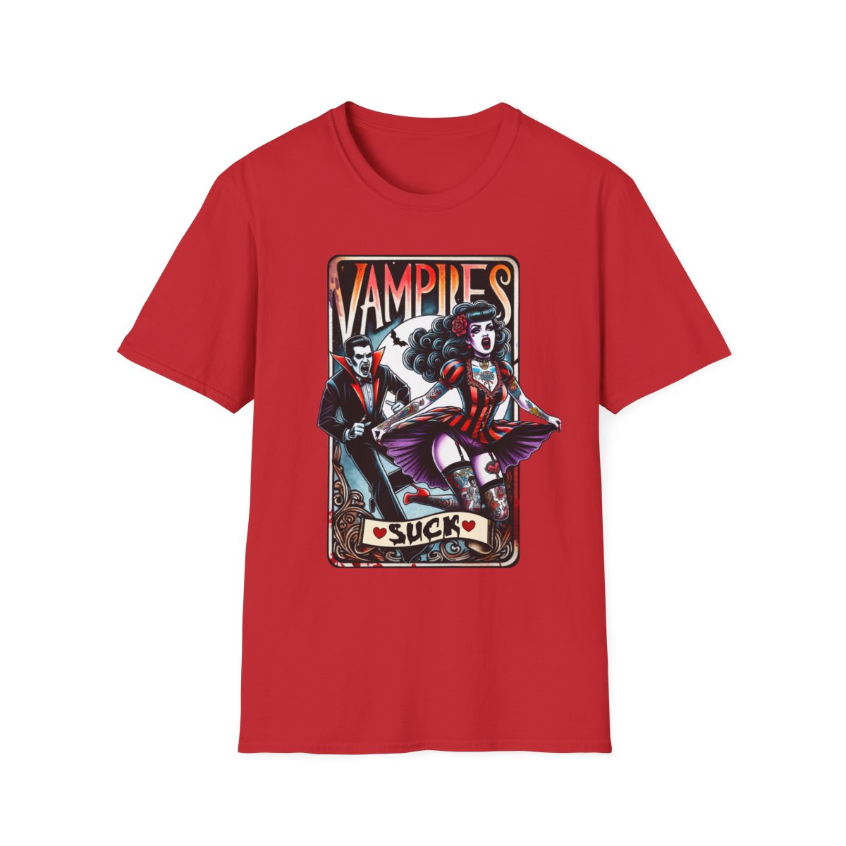 Vampires Suck Gothic Tarot T-Shirt - funny t-shirt by Cheeky Business