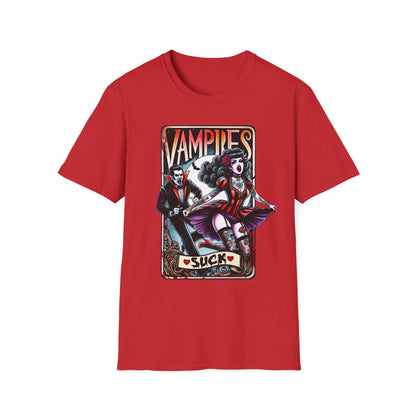 Vampires Suck Gothic Tarot T-Shirt - funny t-shirt by Cheeky Business