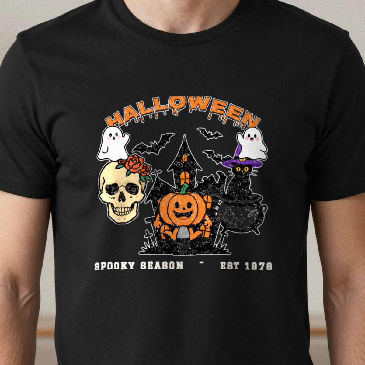 Vintage Halloween T-Shirt & Sweatshirt close-up