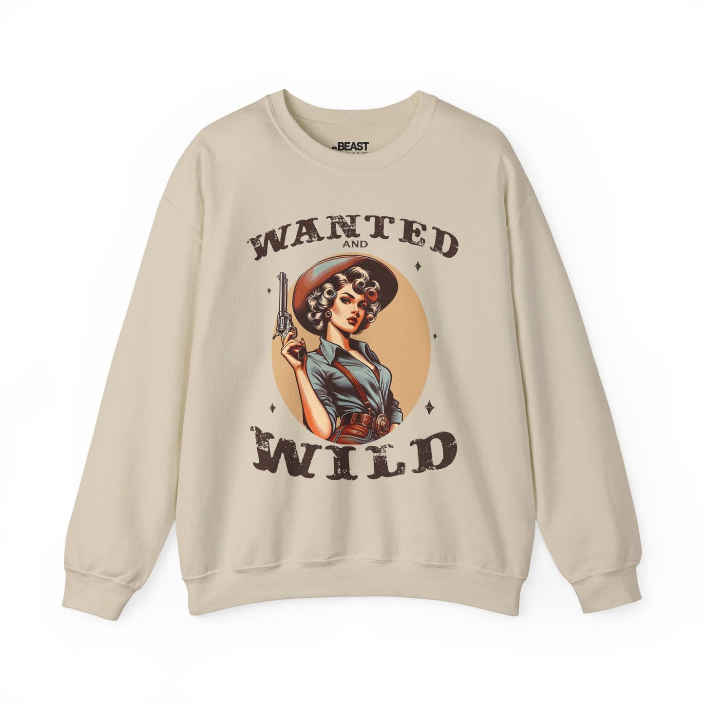 wanted and wild cowgirl sweatshirt sand sweatshirt cowgirl gift idea