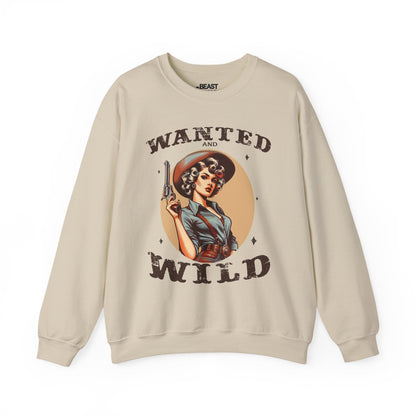 wanted and wild cowgirl sweatshirt sand sweatshirt cowgirl gift idea