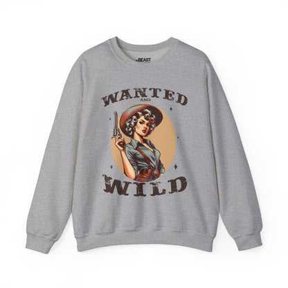 wanted and wild cowgirl sweatshirt sport grey sweatshirt cowgirl gift idea
