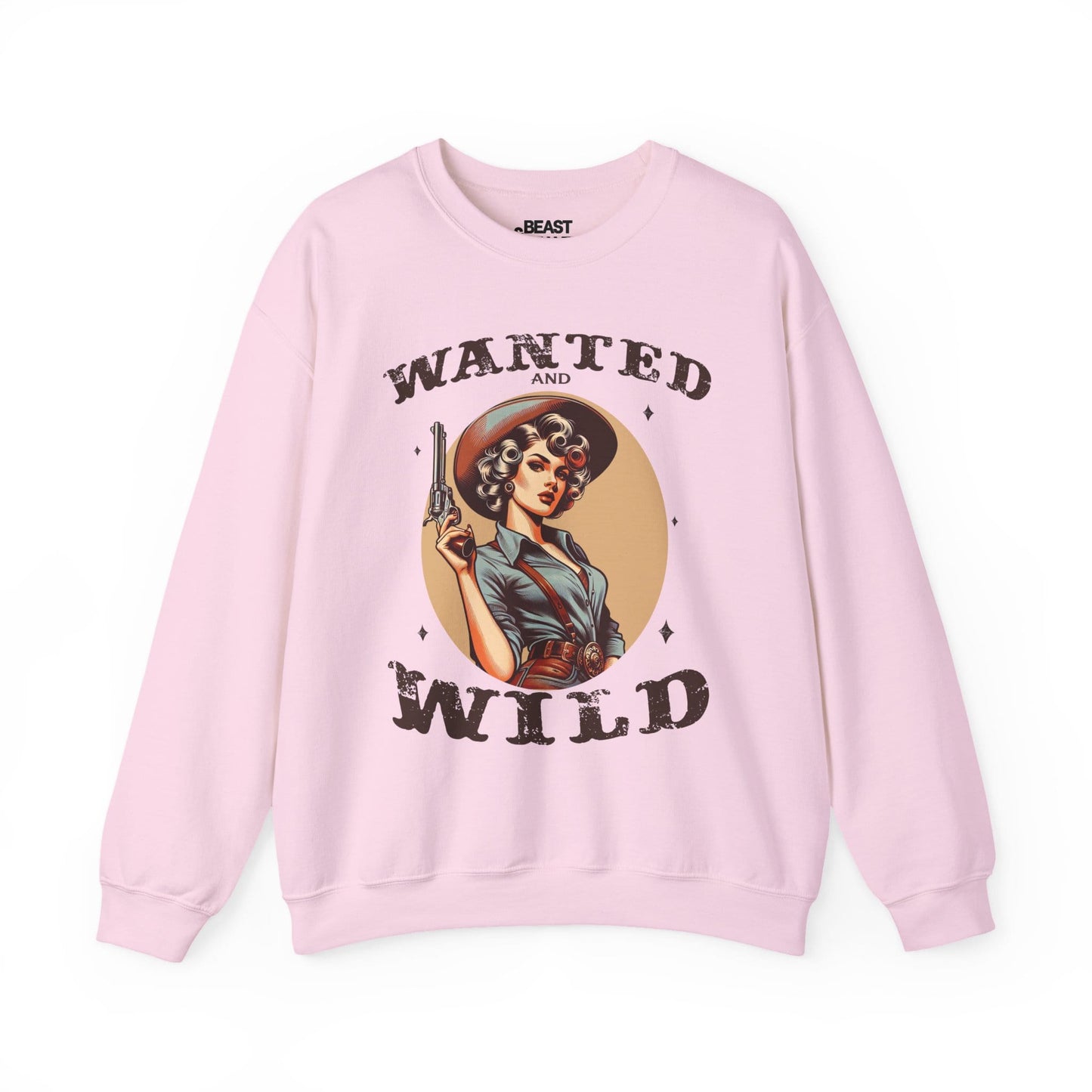 wanted and wild cowgirl sweatshirt light pink sweatshirt cowgirl gift idea