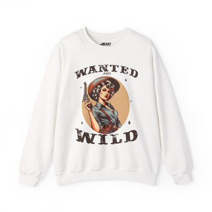 wanted and wild cowgirl sweatshirt white sweatshirt cowgirl gift idea
