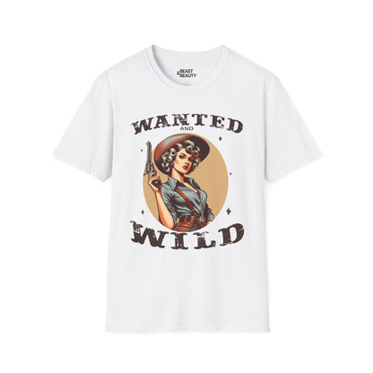wanted & wild cowgirl t-shirt white t-shirt cowgirl gift idea