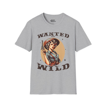 wanted & wild cowgirl t-shirt sport grey t-shirt cowgirl gift idea