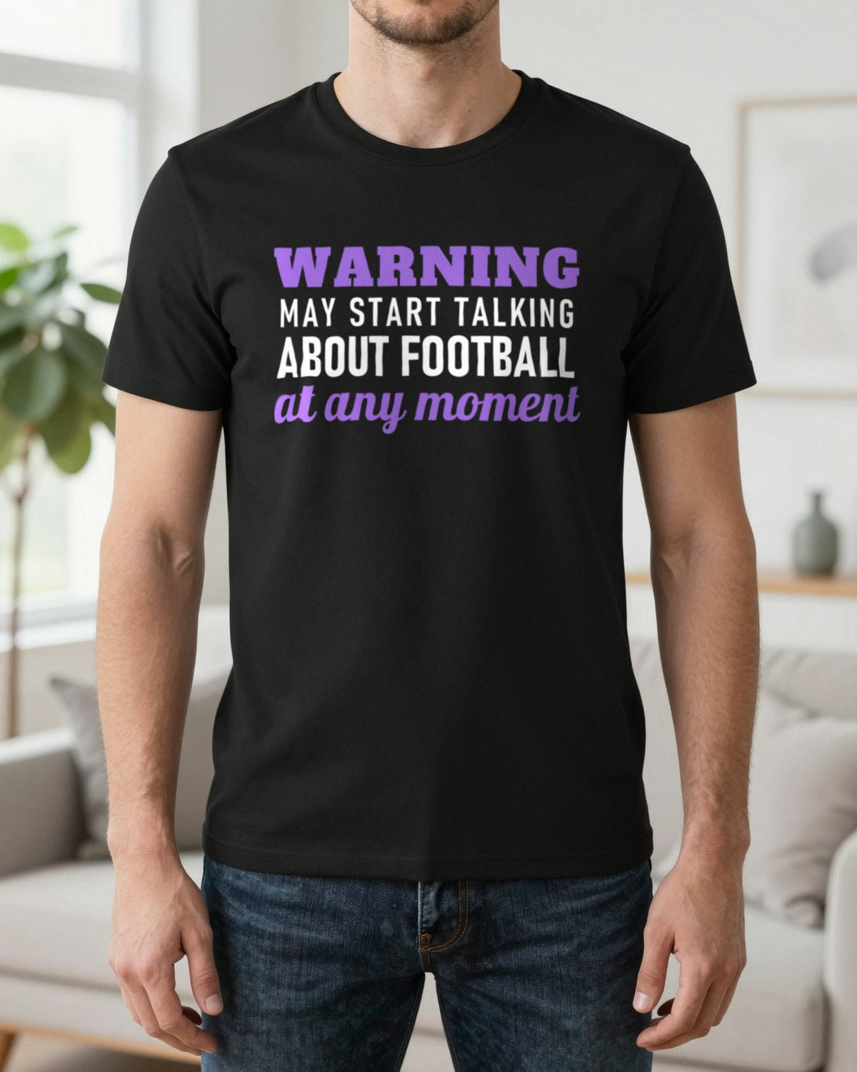 Warning May Start Talking About Football At Any Moment Funny Football T-Shirt & Sweatshirt worn