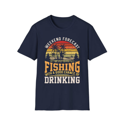 Weekend Forecast Fishing With A Good Chance Of Drinking T-Shirt - funny t-shirt by Cheeky Business