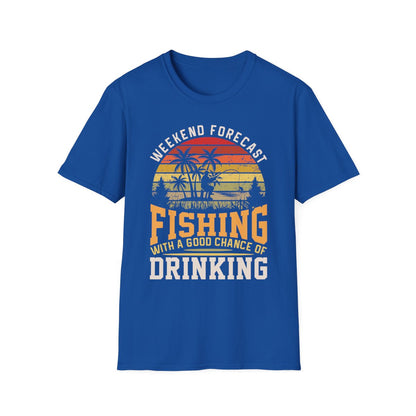 Weekend Forecast Fishing With A Good Chance Of Drinking T-Shirt - funny t-shirt by Cheeky Business