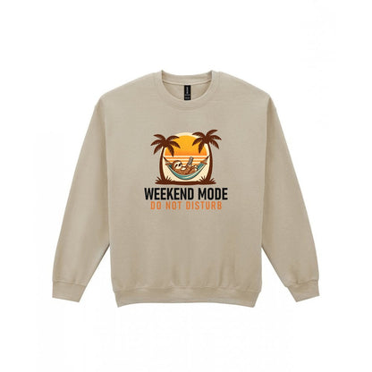 Weekend Mode Do Not Disturb Funny T-Shirt & Sweatshirt Sweatshirt in Sand