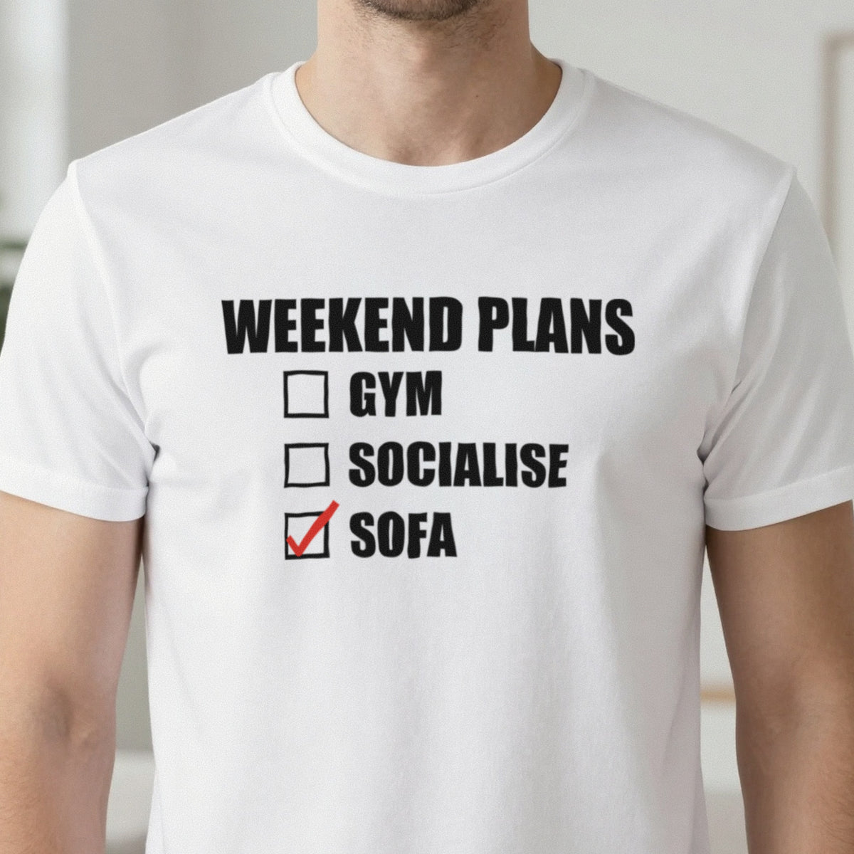 Weekend Plans Sofa Funny T-Shirt & Sweatshirt close-up