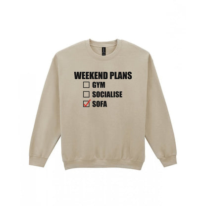 Weekend Plans Sofa Funny T-Shirt & Sweatshirt Sweatshirt in Sand