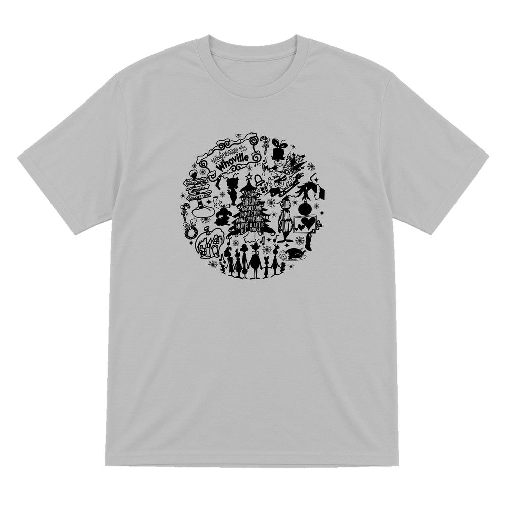 Welcome To Whoville Christmas Collage T-Shirt & Sweatshirt T-Shirt in Sport Grey