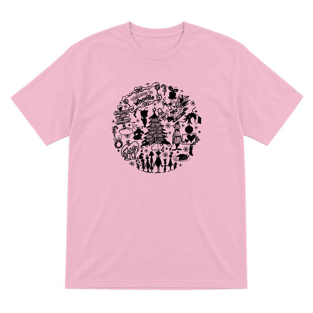 Welcome To Whoville Christmas Collage T-Shirt & Sweatshirt T-Shirt in Light Pink