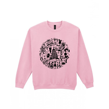 Welcome To Whoville Christmas Collage T-Shirt & Sweatshirt Sweatshirt in Light Pink