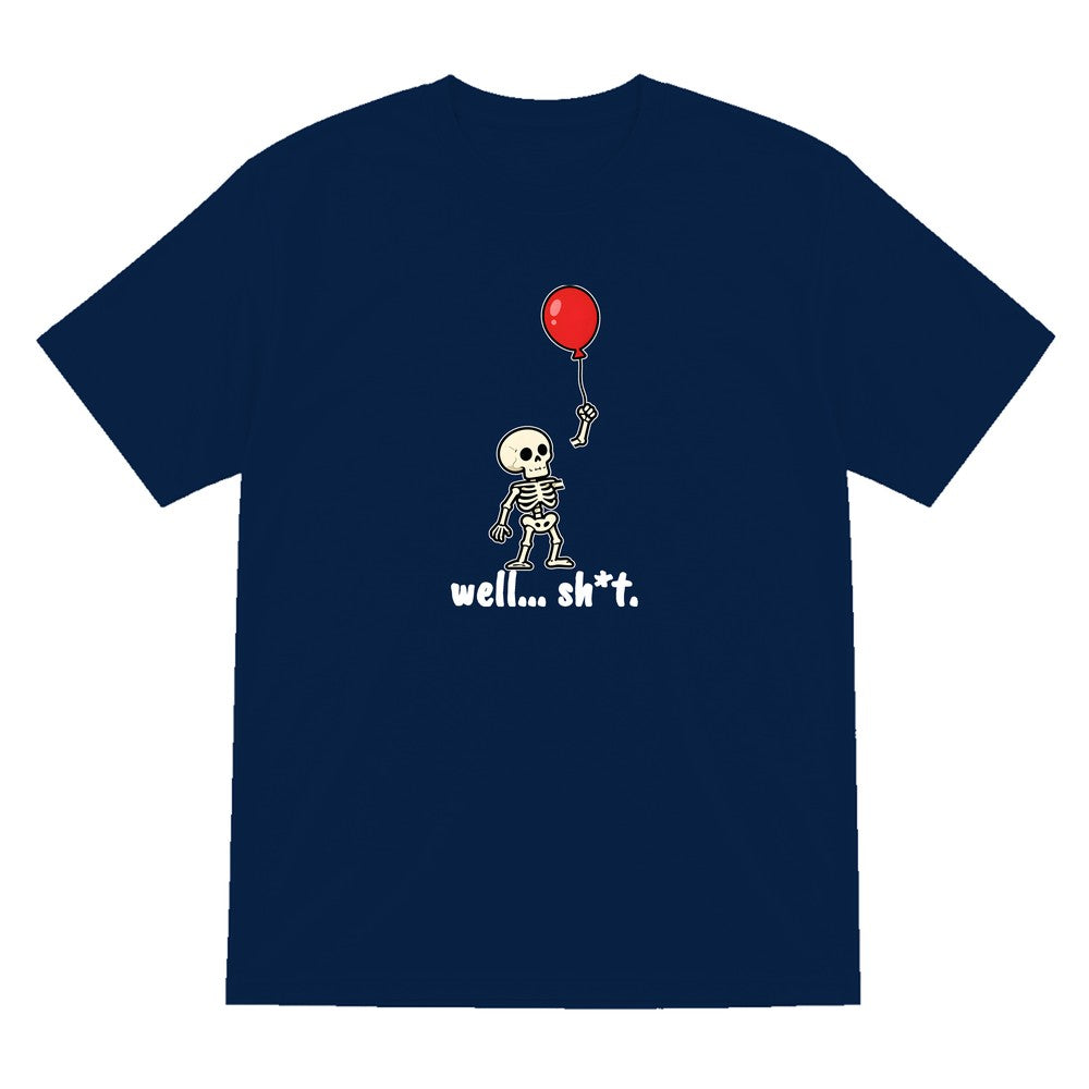 Well Sh*t Skeleton Balloon T-Shirt & Sweatshirt in Navy (T-Shirt)