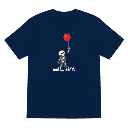 Well Sh*t Skeleton Balloon T-Shirt & Sweatshirt in Navy (T-Shirt)