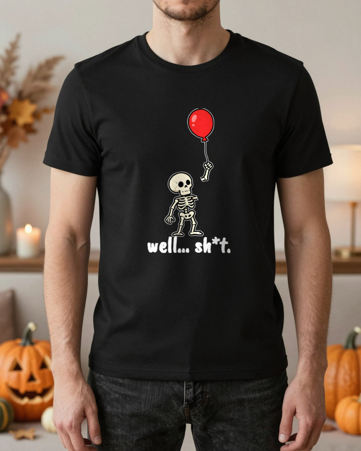 Well Sh*t Skeleton Balloon T-Shirt & Sweatshirt worn