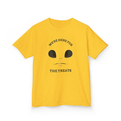 We're Here For The Treats Halloween Kids T-Shirt - funny t-shirt by Cheeky Business