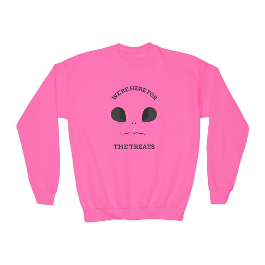 We’re Here For The Treats Kids Halloween Sweatshirt