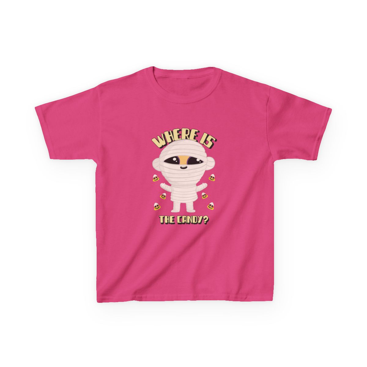 Where Is The Candy Halloween Mummy Kids T-Shirt - funny t-shirt by Cheeky Business