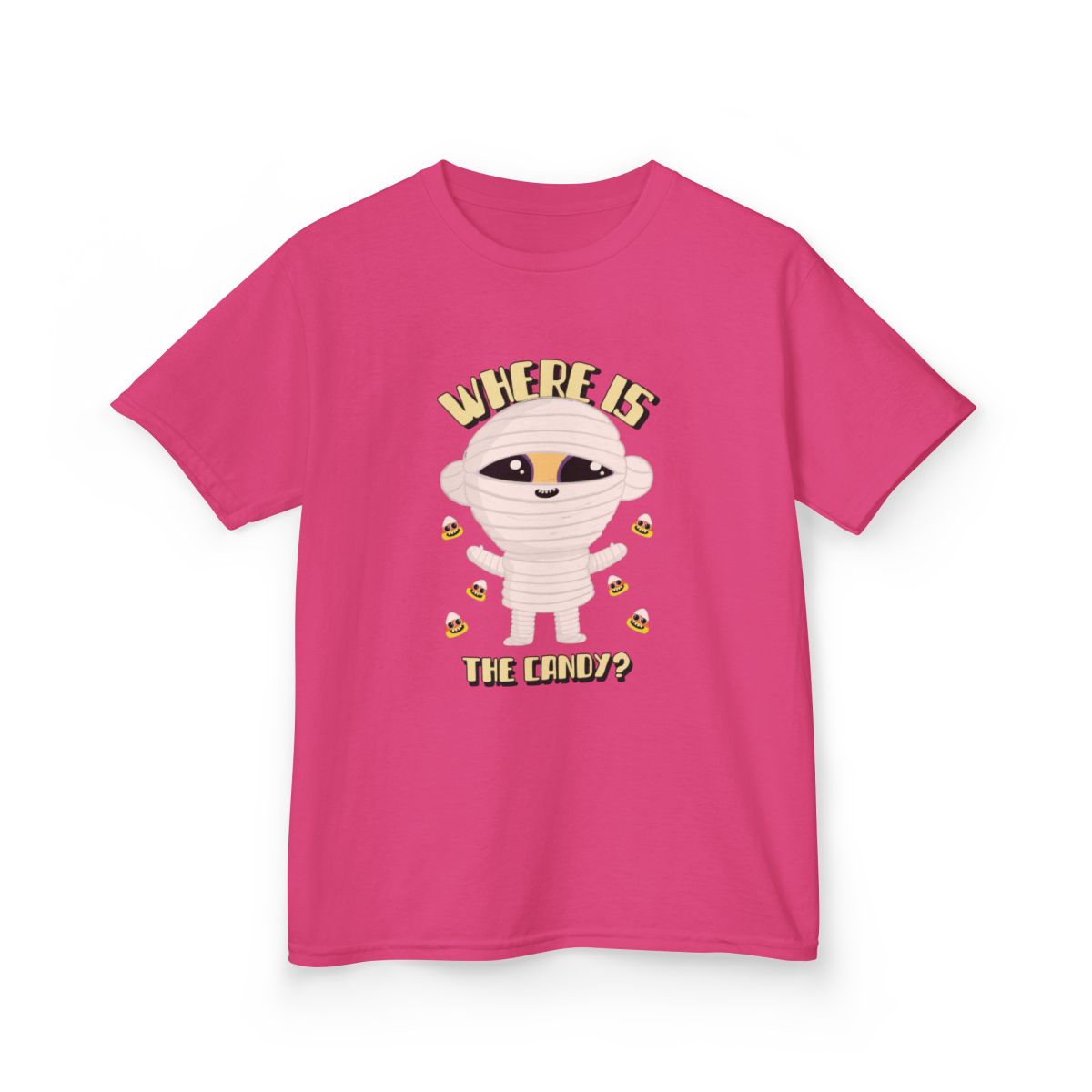 Where Is The Candy Halloween Mummy Kids T-Shirt - funny t-shirt by Cheeky Business