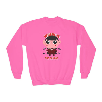 Where Is The Candy Kids Halloween Sweatshirt - funny t-shirt by Cheeky Business