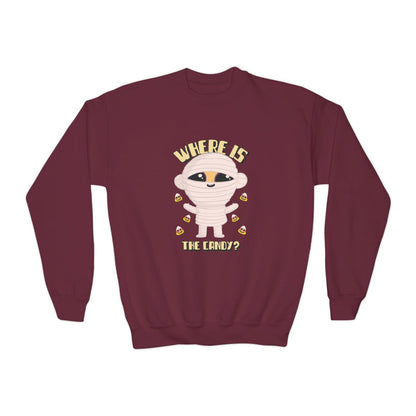 Where Is The Candy Mummy Halloween Sweatshirt - funny t-shirt by Cheeky Business