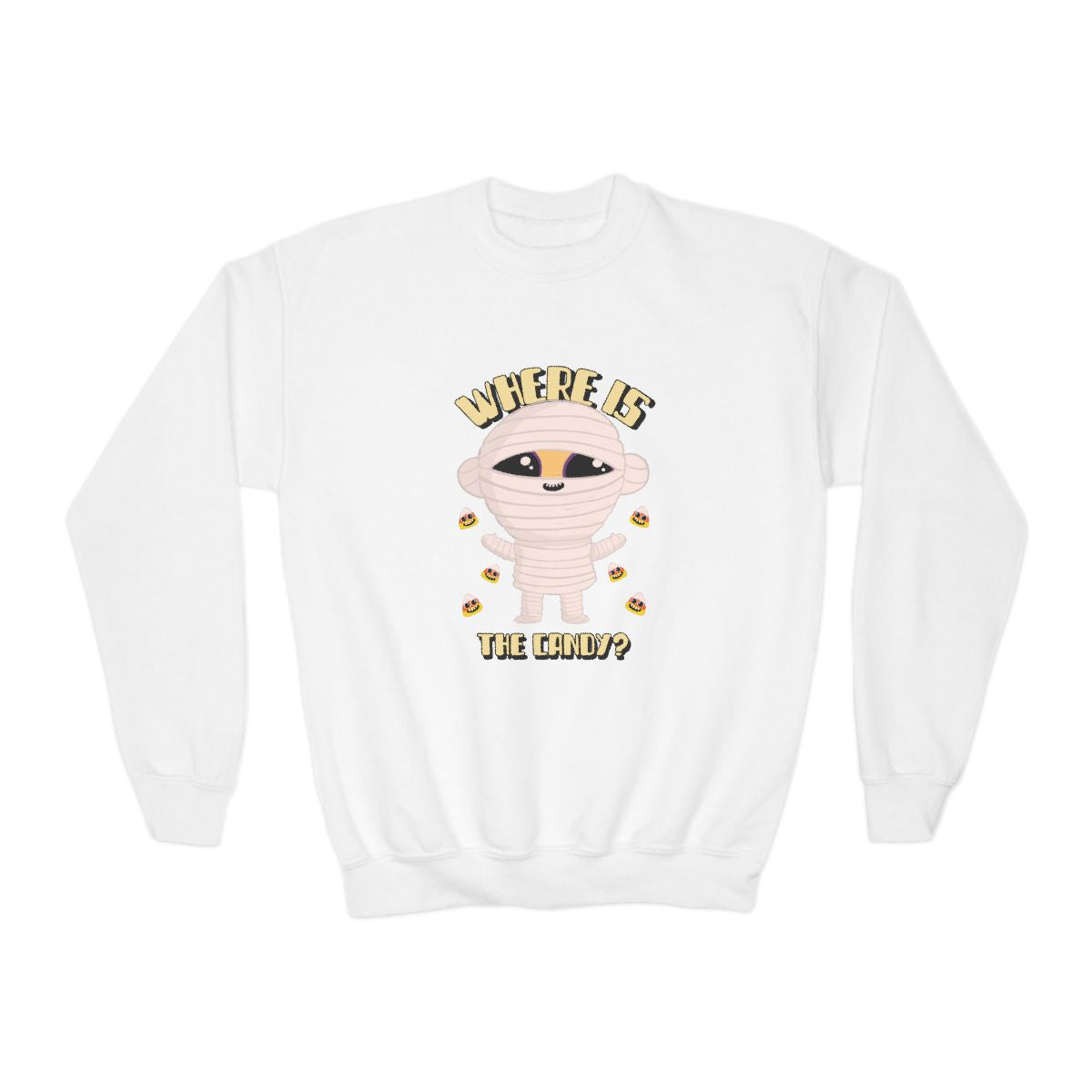 Where Is The Candy Mummy Halloween Sweatshirt - funny t-shirt by Cheeky Business