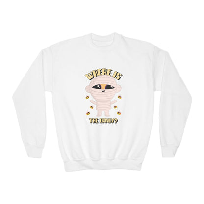 Where Is The Candy Mummy Halloween Sweatshirt - funny t-shirt by Cheeky Business