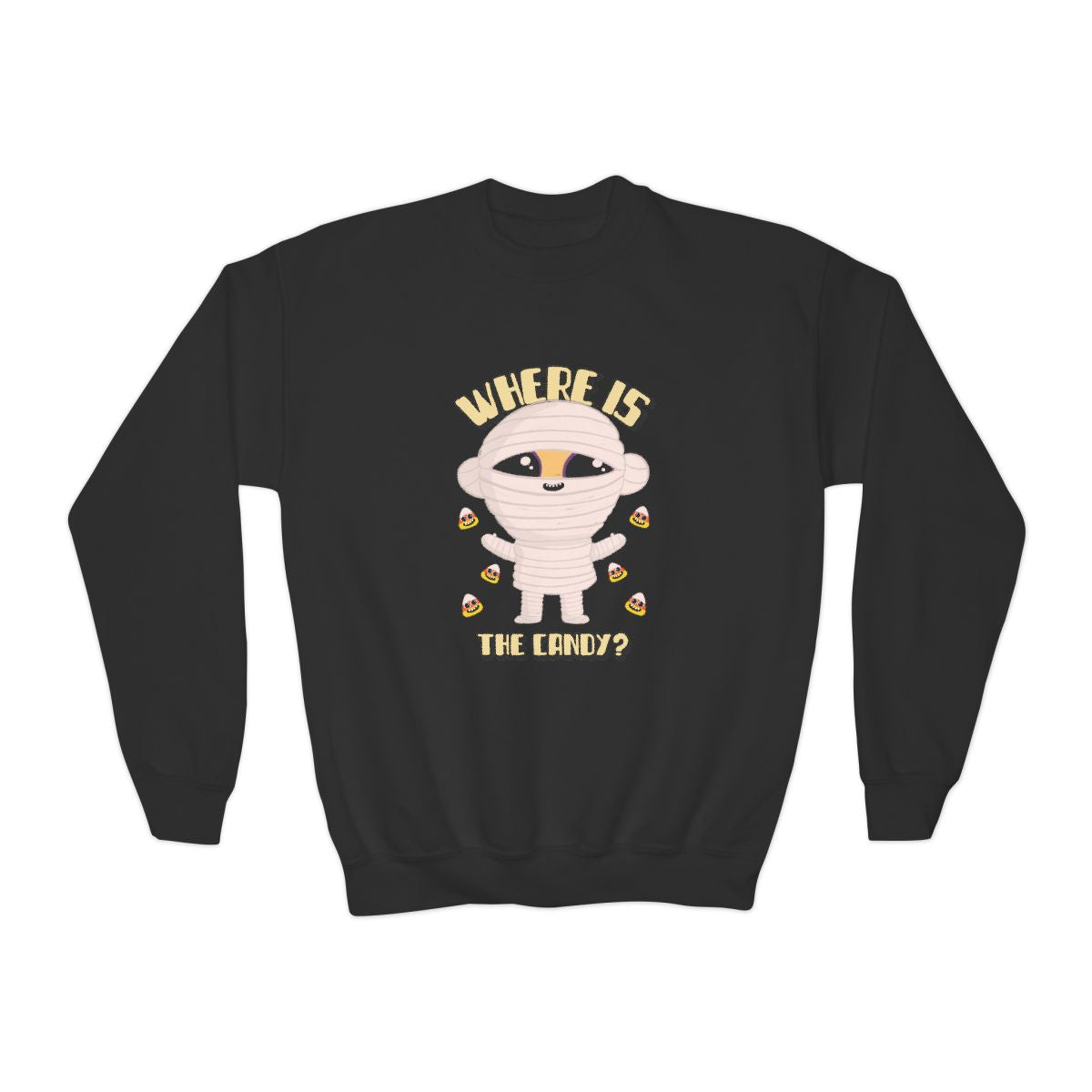 Where Is The Candy Mummy Halloween Sweatshirt - funny t-shirt by Cheeky Business