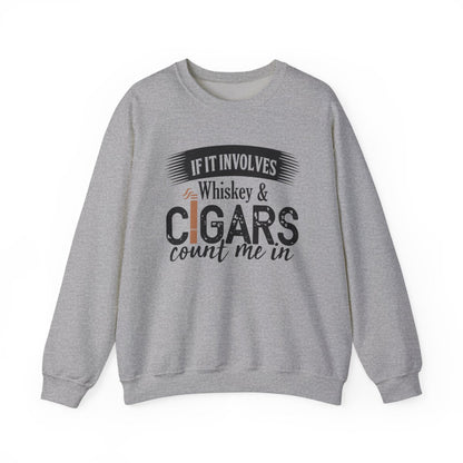 Whiskey and Cigars Sweatshirt - funny sweatshirt by Cheeky Business
