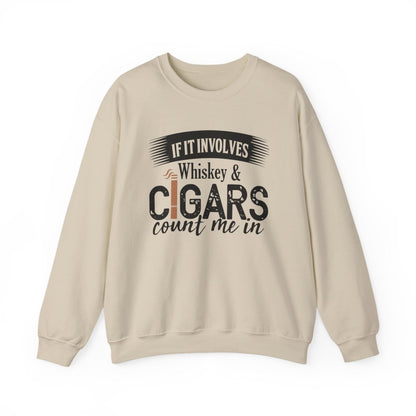 Whiskey and Cigars Sweatshirt - funny sweatshirt by Cheeky Business