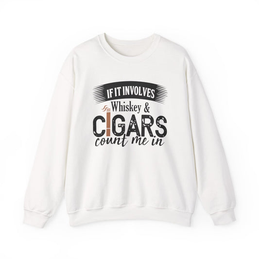 Whiskey and Cigars Sweatshirt - funny sweatshirt by Cheeky Business