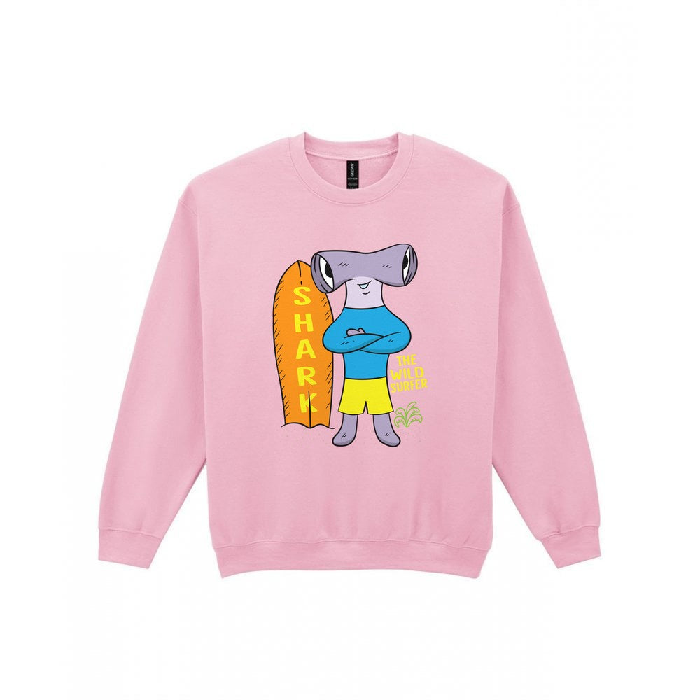 Kids Wild Surfer Shark T-Shirt & Sweatshirt Sweatshirt in Light Pink